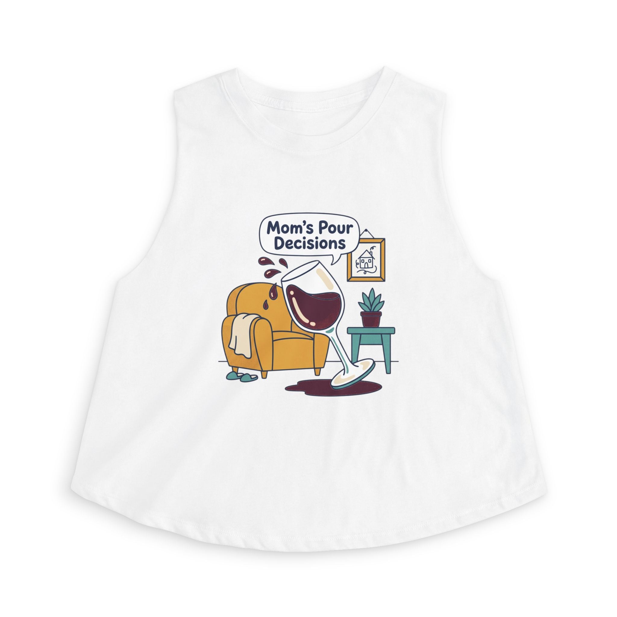 Mom's Pour Decisions Crop Top — Funny Wine Mom Graphic Tank