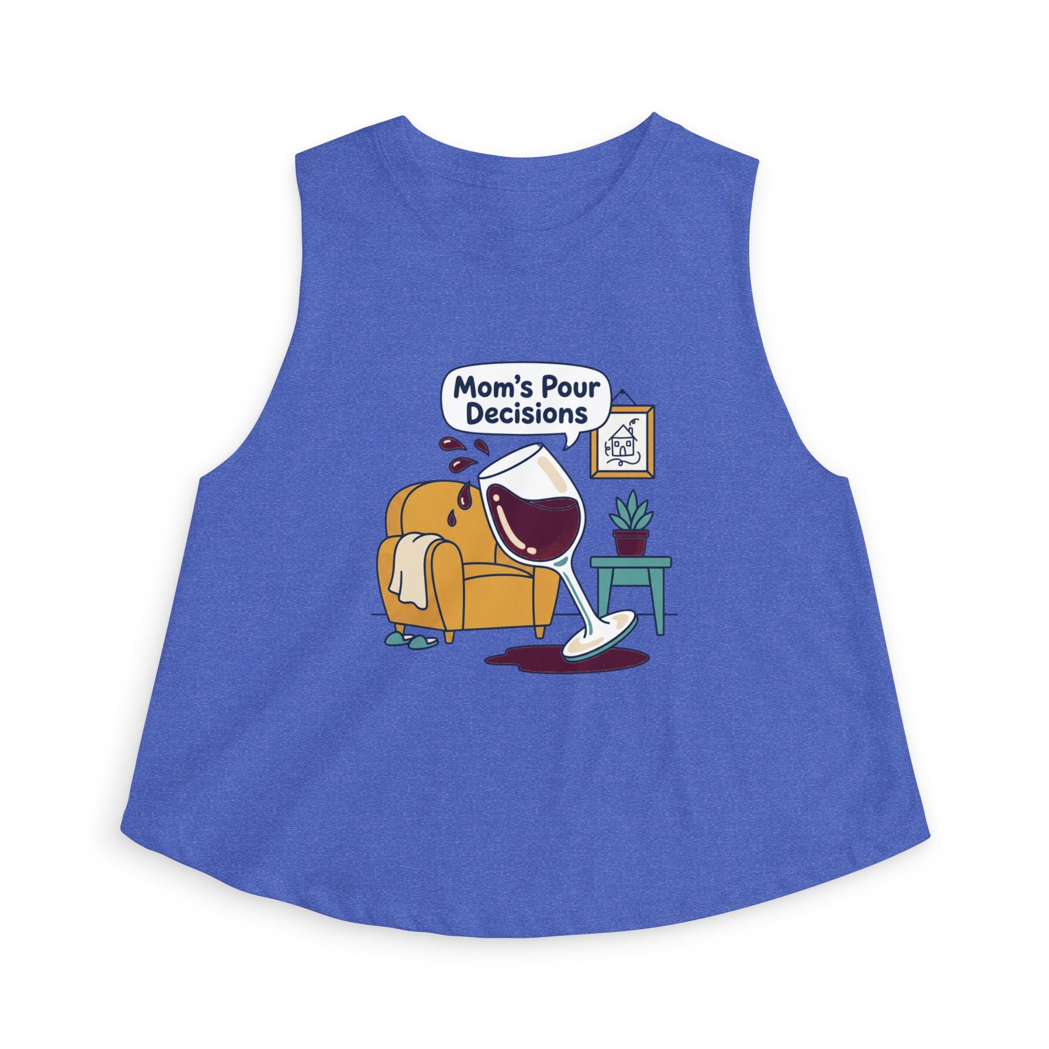 Mom's Pour Decisions Crop Top — Funny Wine Mom Graphic Tank