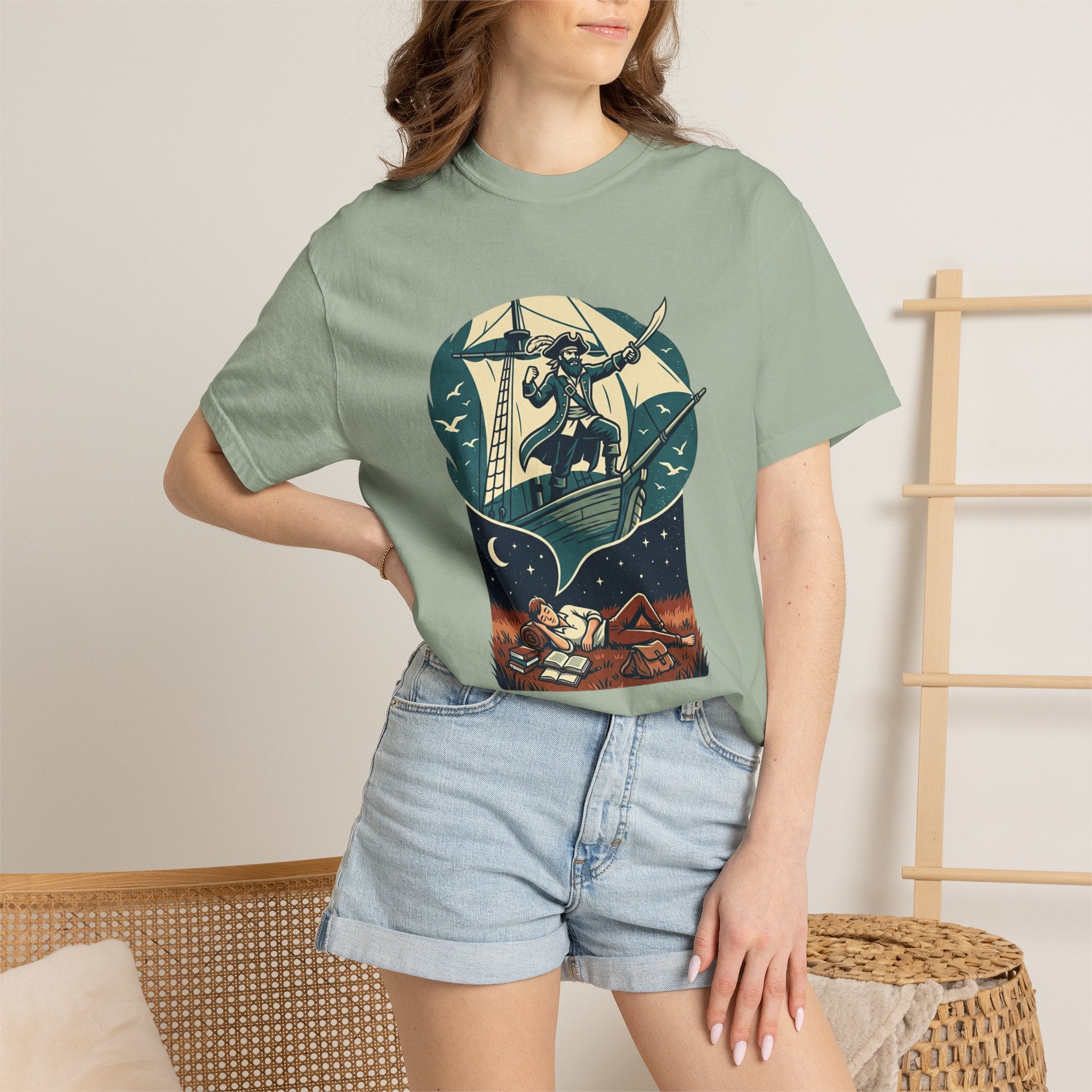 Pirate Dreamer T-Shirt — Book Lover's Nautical Tee