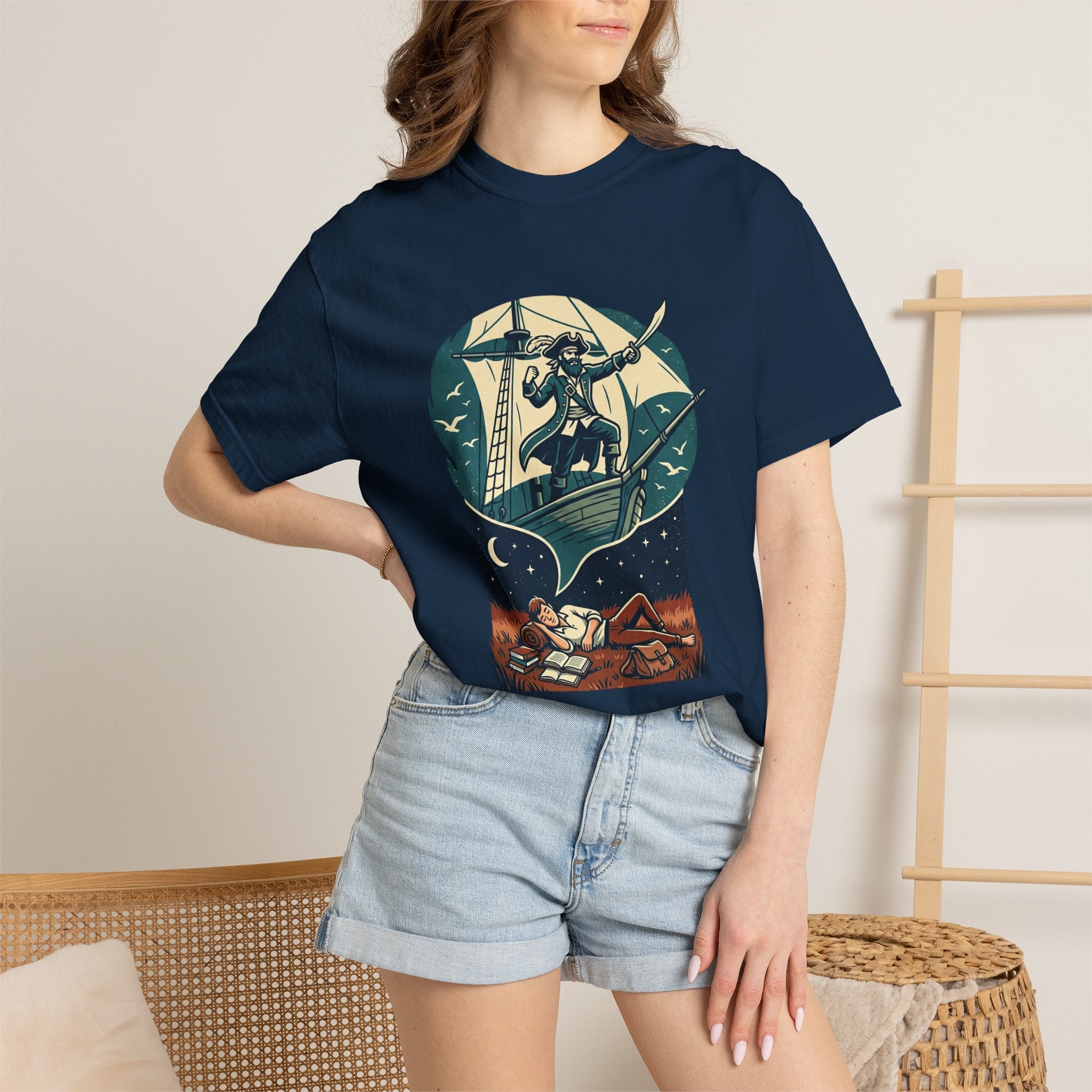 Pirate Dreamer T-Shirt — Book Lover's Nautical Tee