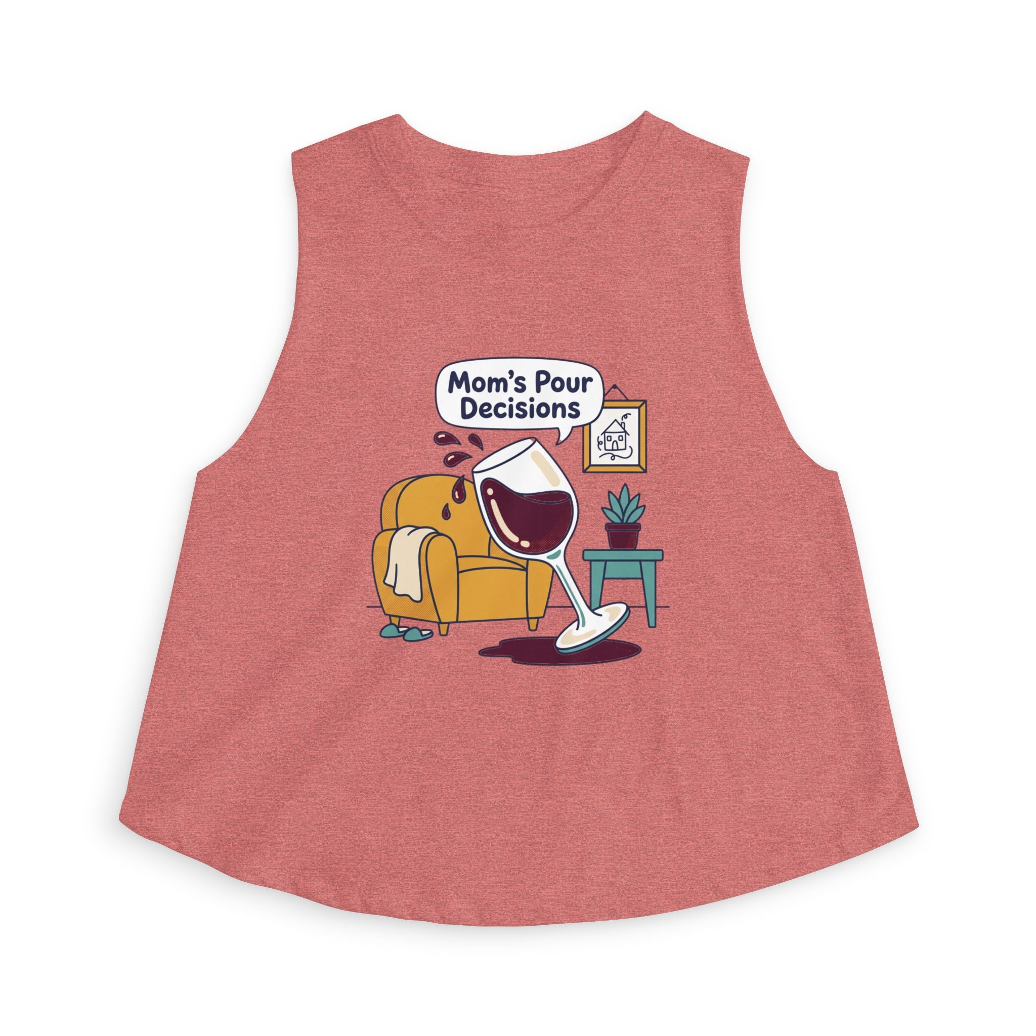 Mom's Pour Decisions Crop Top — Funny Wine Mom Graphic Tank