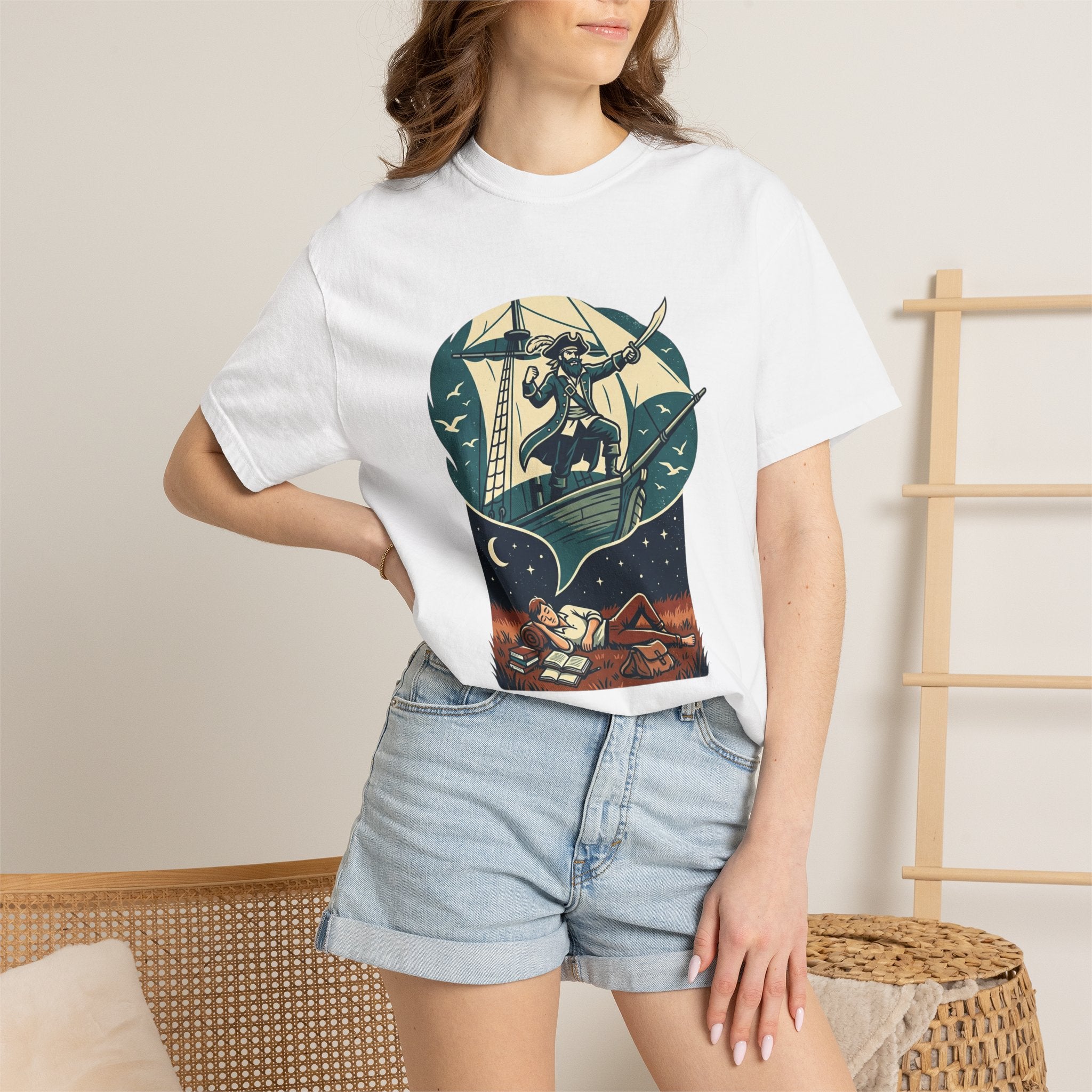 Pirate Dreamer T-Shirt — Book Lover's Nautical Tee